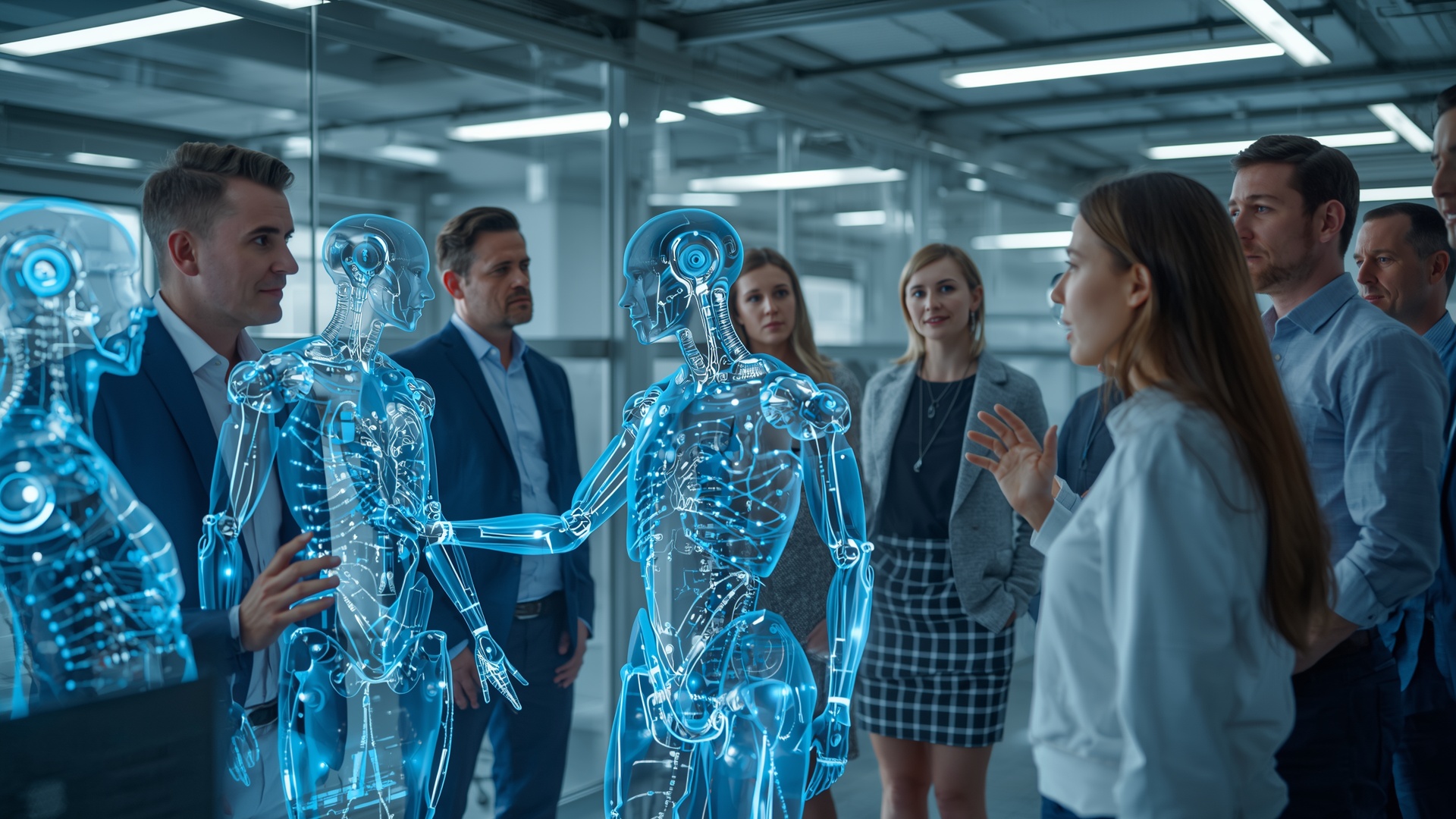 Visualizing the collaborative AI agents future in modern workplaces.