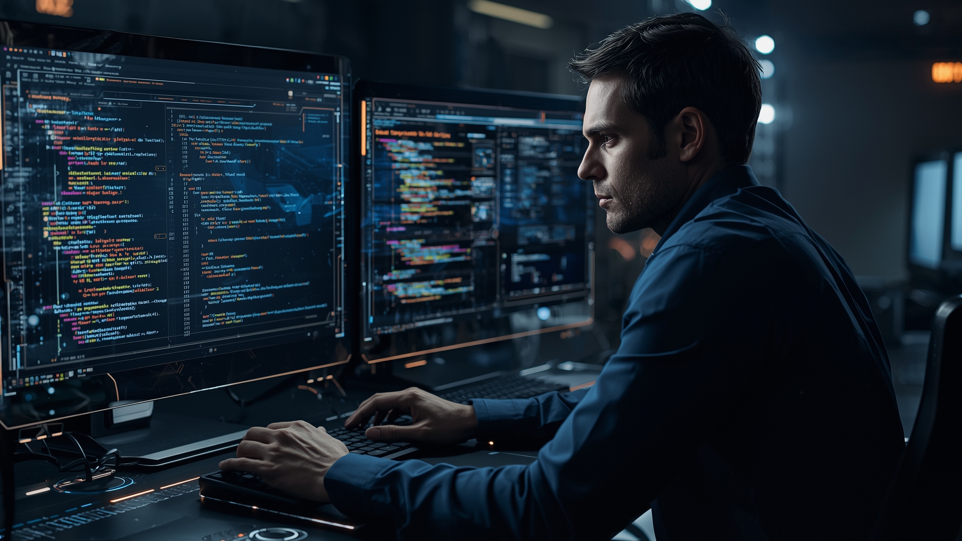 Developer leveraging AI Code Generation for enhanced productivity.