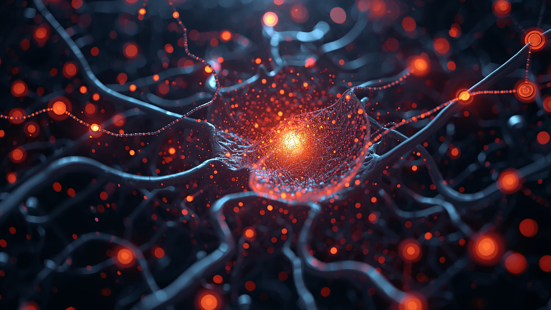 Advanced AI in cybersecurity actively detecting network threats.