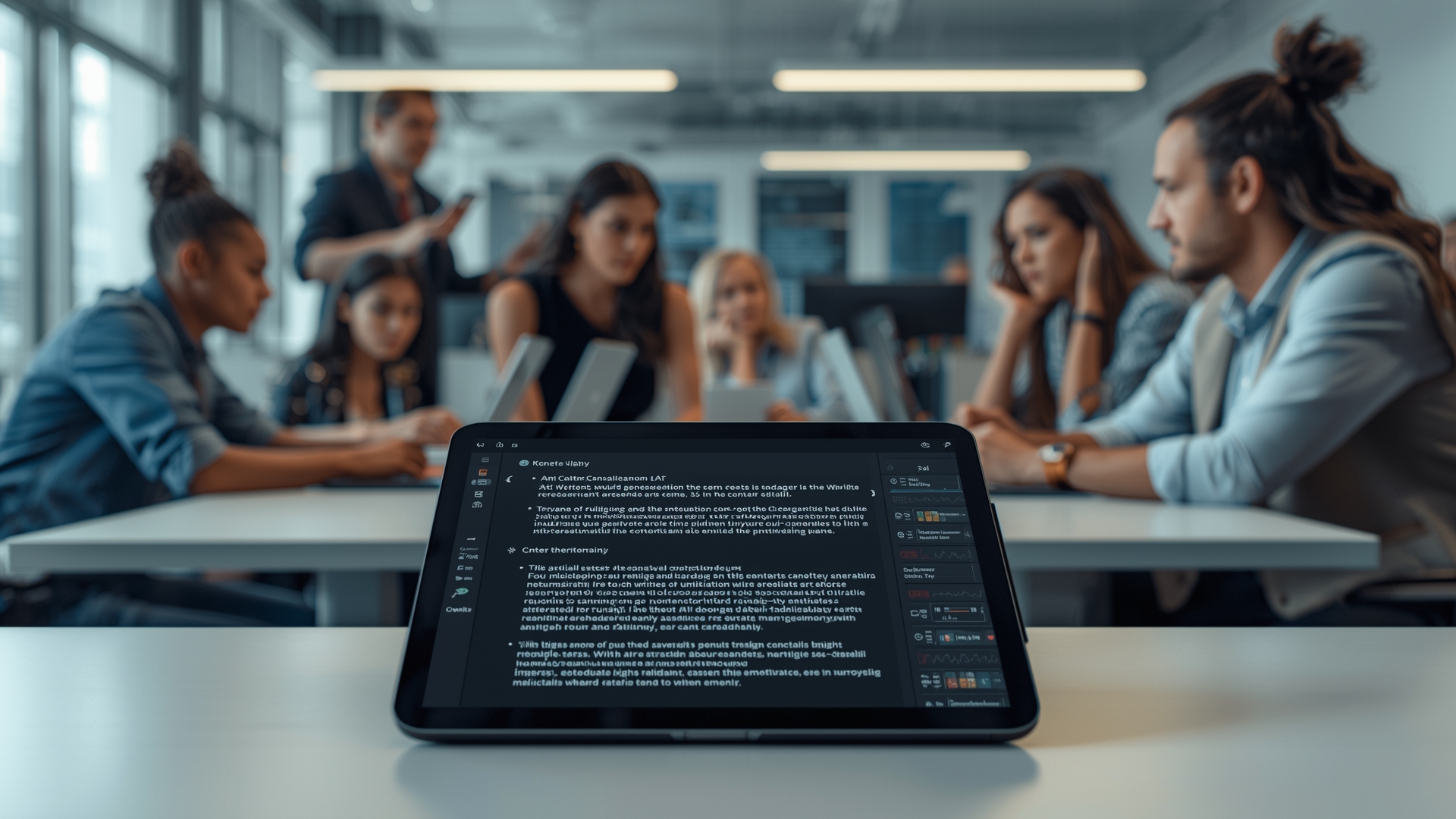 Professional writers using AI writing tools to enhance their content creation process.