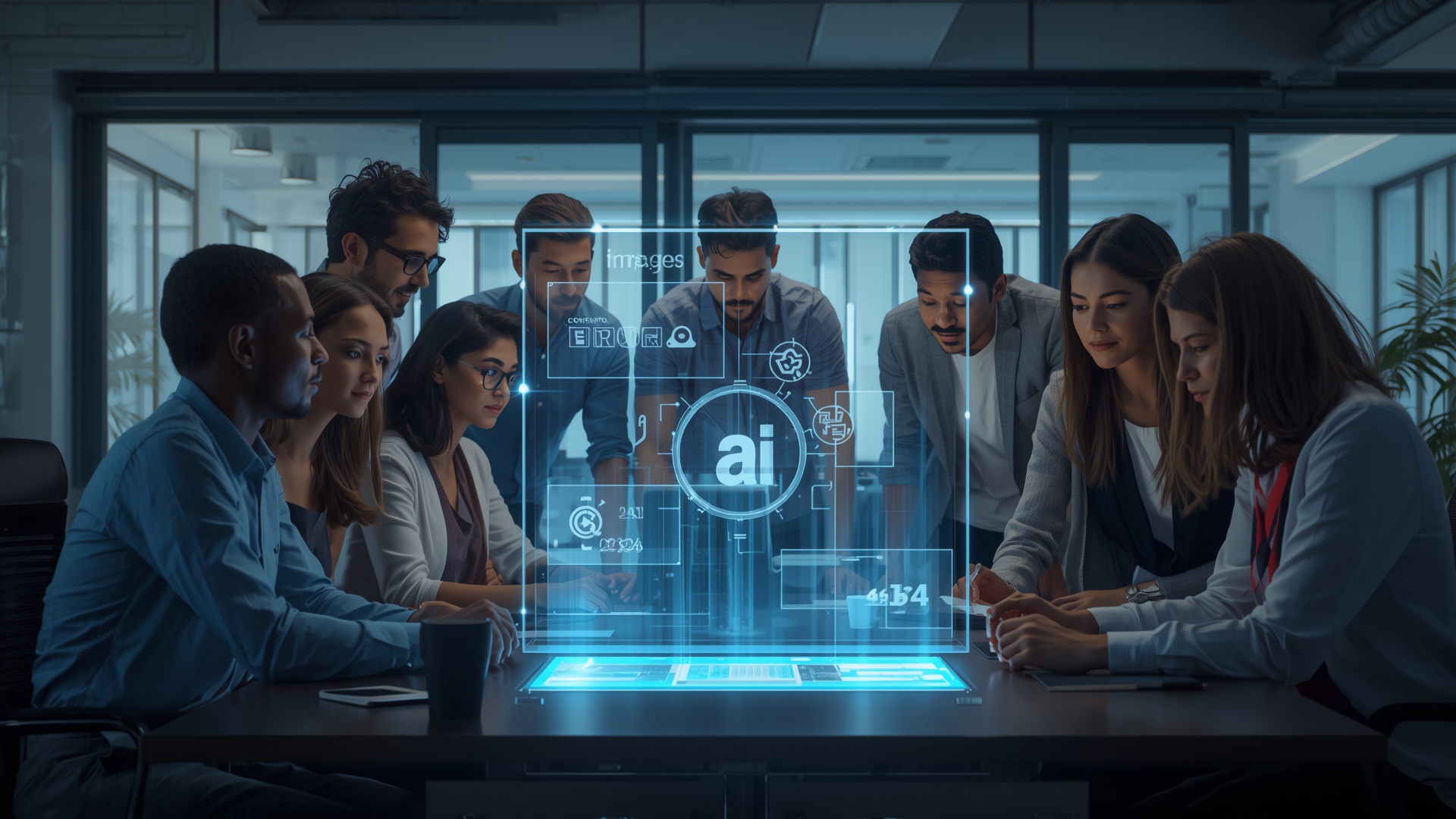 Professionals utilizing AI Content Creation Tools to enhance productivity.