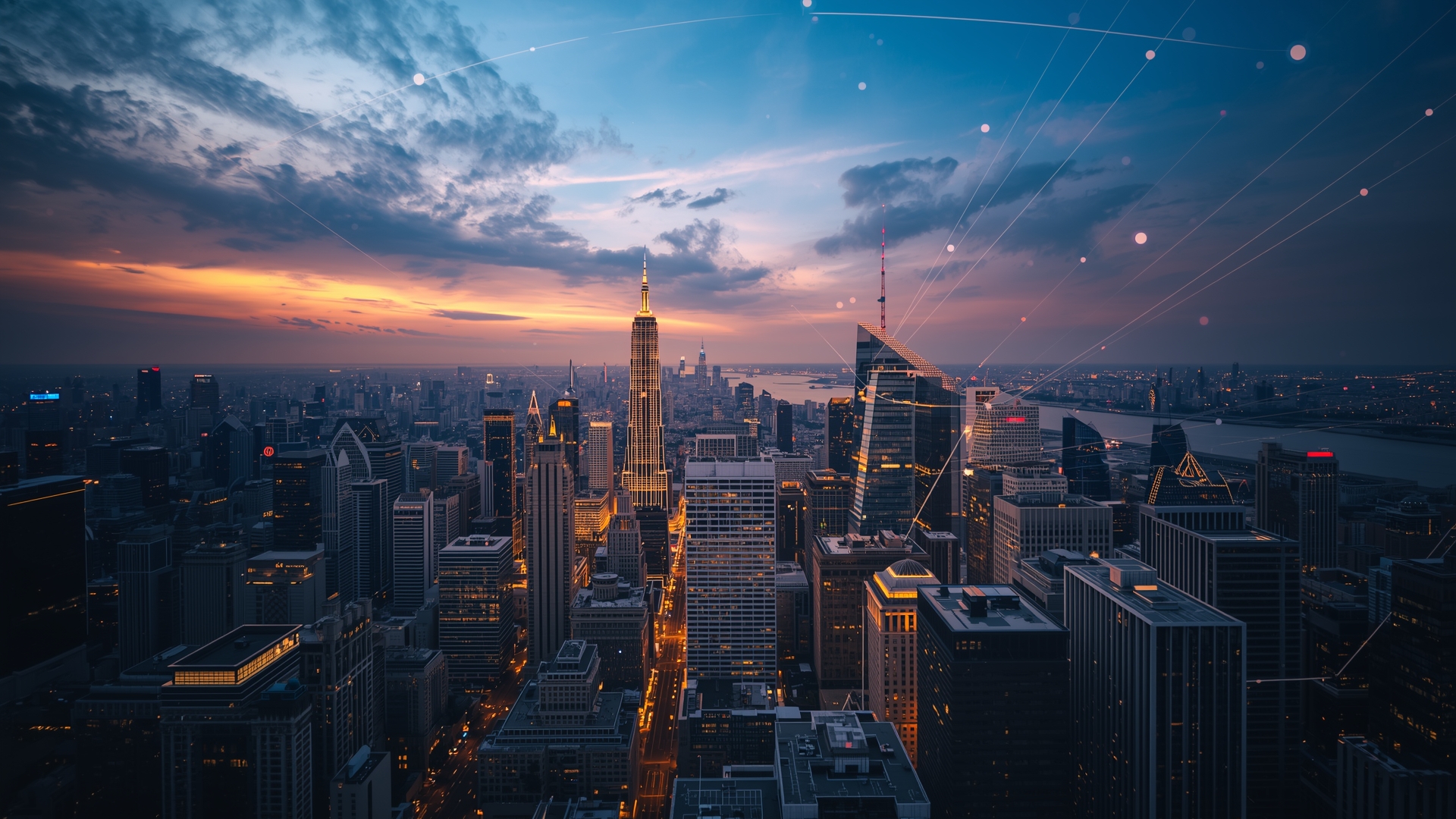 Skyline representing the Bitcoin ETF impact on global finance.